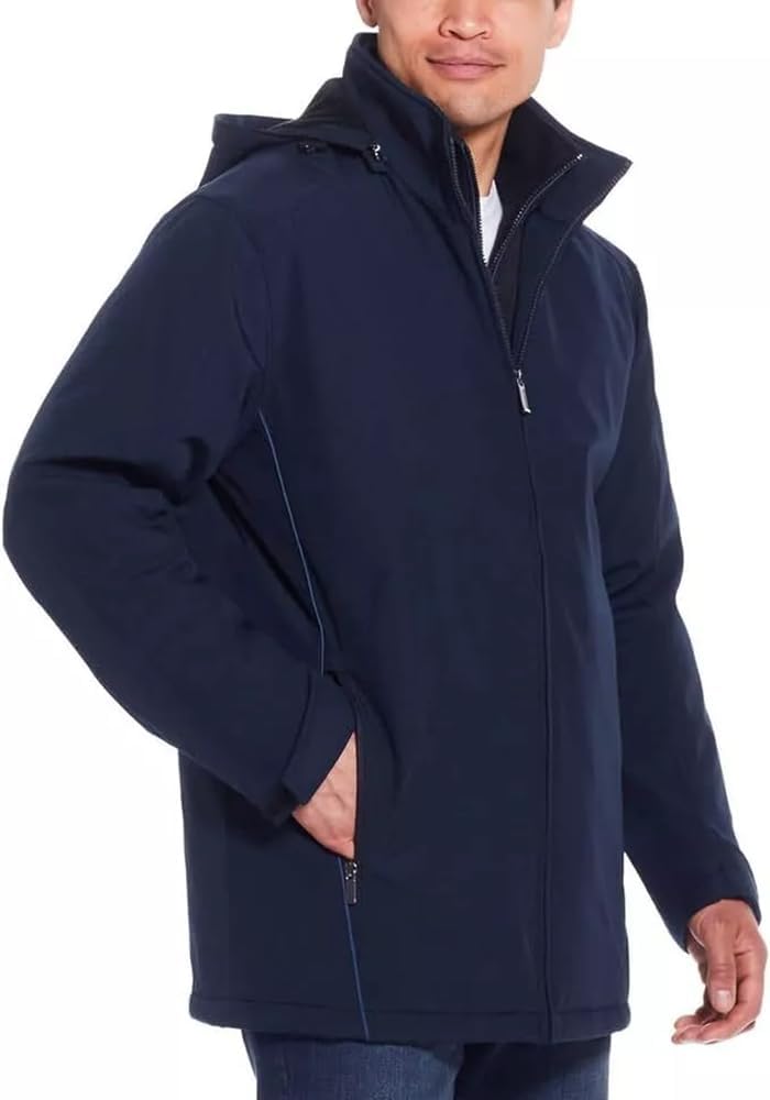 Men’s Ultra Tech Removable Fleece Lined Hood Jacket (Blue,X-Large)